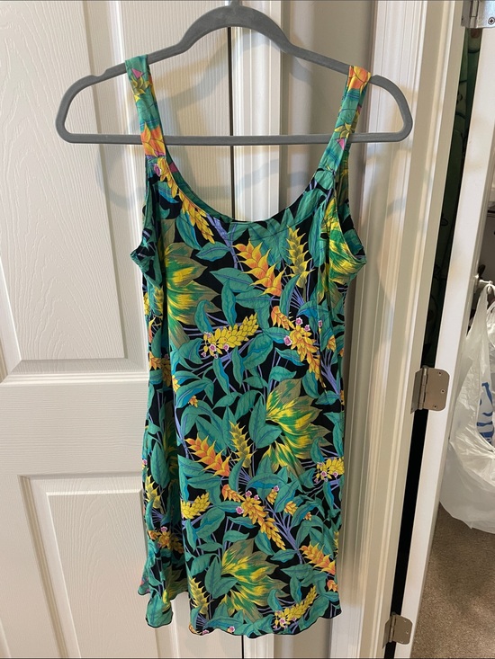Rainbow Jo Dresses & Skirts - Tropical Print Sleeveless Women’s Dress - Green & Yellow